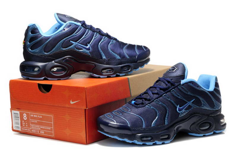 Nike TN nouveaux hommes chaussures maille bleu fonce (1)